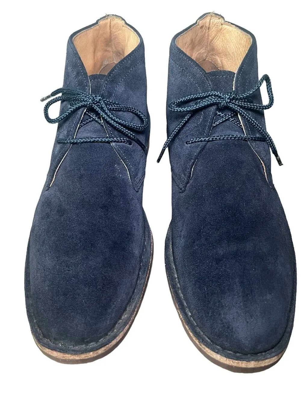 H. S. TRASK CHUKKA BOOT MEN'S SIZE 10M SUEDE LEATHER NAVY BLUE SHOES BOOTS